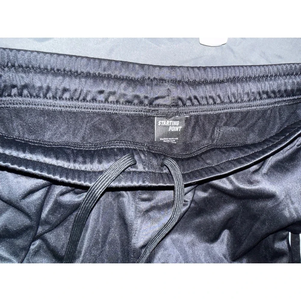 Starting Point Mens Track Pants XL Black White Side Stripe Athletic Joggers NEW